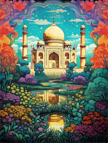1000 Stücks Puzzles - Taj Mahals Colour Plakat - Unregelmäßige Puzzle-Teile - Stressabbau-Spiel Für Erwachsene - Wand Kunst Dekor - Elderly Gedächtnis Kognitions Spiels Xw176Qk von DMQBT