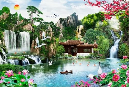 1000 Teile Puzzle ，Chinese Style Feng Shui Painting Picture Plakat ，Für Retro Wand Kunst Dekoration ，Für Erwachsene Familie Stress Relief Puzzle Spielzeug Dw262Sk von DMQBT
