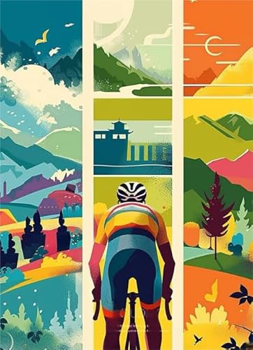 1000 Teile Puzzle - Für Familie Stress Reduktion Spiele - Wand Kunst Dekoration - Cyclings Race Plakat - Erwachsene Personalisierte Herausforderung Spielzeug Dw45Sk von DMQBT