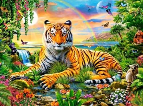 1000 Teile Puzzles - Für Erwachsene Personalisierte Herausforderung Spielzeug - Personalisiertes Puzzle-Spielzeug Für Kinder Und Erwachsene - Tigerss Landscape Animal Bilder Dw156Sk von DMQBT