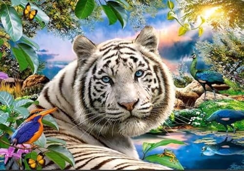 1000 Teile Puzzles - Für Erwachsene Personalisierte Herausforderung Spielzeug - Personalisiertes Puzzle-Spielzeug Für Kinder Und Erwachsene - Tigerss Landscape Animal Bilder Dw159Sk von DMQBT