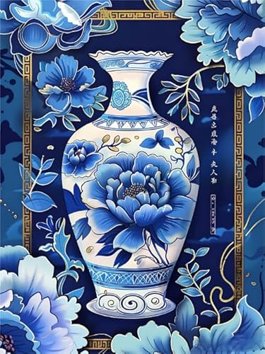 Bluess and White Chinese Celadons Vase Painting Illustrations ，Puzzle 1000 Teile ，Ältere Menschen Gedächtnis Kognition Games ，Adult Fun Challenge Spielzeug Dw683Sk von DMQBT