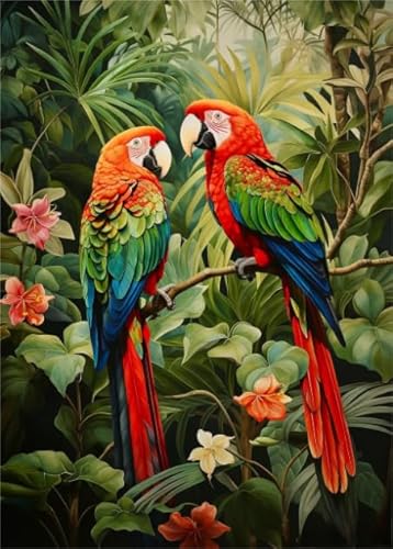 Buntes Parrotss Art Plakats Bilder - Puzzle 1000 Stücks - Kinderspielzeug Lernspiele - Home Decor - Erwachsene Challenge Game Xw69Qk von DMQBT
