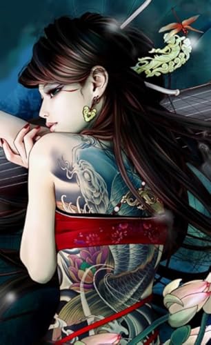 Buntes Unregelmäßiges Puzzle ，Tattooed Geishas Art Painting - Puzzle 1000 Teile - Schwierig - Erwachsene Personalisierte Herausforderung Spielzeug Dw527Sk von DMQBT