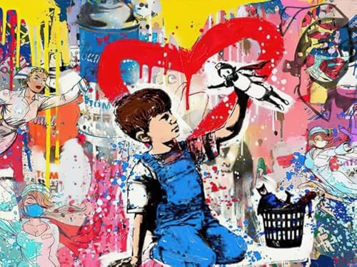 Buntes Unregelmäßiges Puzzle - Banksyss Street Art Graffiti Plakat - Für Erwachsene Stressabbau Spiel Kunst Bild - Puzzles 1000 Teile Dw87Sk von DMQBT