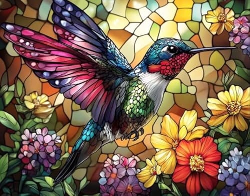 Colour Hummingbirds Art Bilder - 1000 Stücks Puzzles - Spiele Zum Stressabbau In Der Familie - Wand Kunst Dekoration - Elderly Gedächtnis Kognitions Spiels Xw162Qk von DMQBT