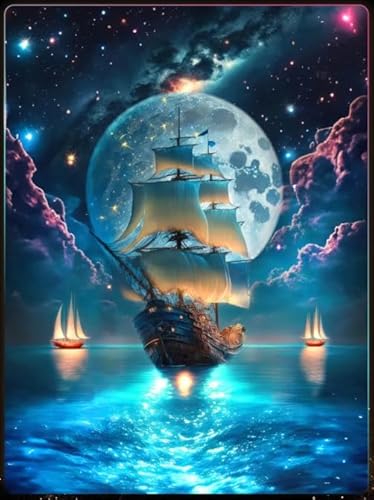 DMQBT 1000 Stück - Buntes Puzzle - Ocean Ship Oil Painting - Personalisiertes Herausforderungs Spielzeug Für Erwachsene - Lernspielzeug Für Kinder - DX467ZW von DMQBT