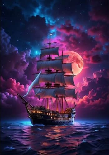 DMQBT 1000 Stück - Buntes Puzzle - Ocean Ship Oil Painting - Personalisiertes Herausforderungs Spielzeug Für Erwachsene - Lernspielzeug Für Kinder - DX468ZW von DMQBT