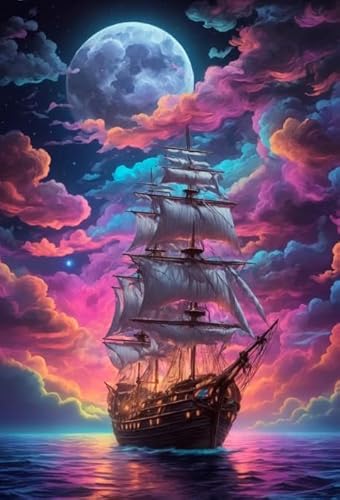 DMQBT 1000 Stück - Buntes Puzzle - Ocean Ship Oil Painting - Personalisiertes Herausforderungs Spielzeug Für Erwachsene - Lernspielzeug Für Kinder - DX469ZW von DMQBT