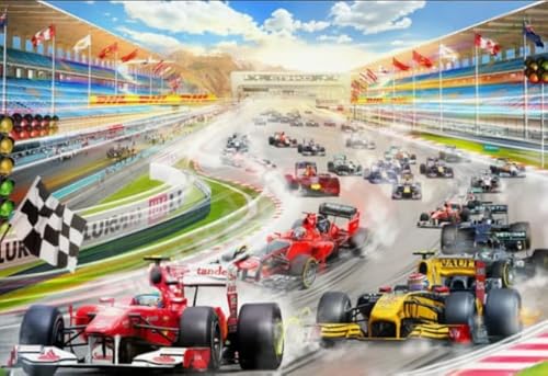 DMQBT 1000 Stück - Buntes Unregelmäßiges Puzzle - F1 Racings Art Bilder - Personalisiertes Puzzle Spielzeug Für Erwachsene - DX146ZW von DMQBT