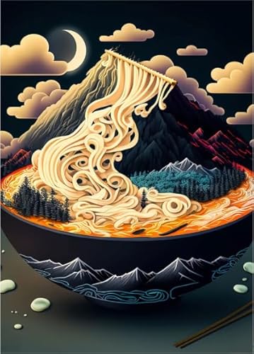 DMQBT 1000 Stück - Schwieriges Puzzle - Japanese Ramenss Oil Painting - Personalisiertes Herausforderungs Spielzeug Für Erwachsene - Familienspaß Herausforderungs Spielzeug - DX454ZW von DMQBT