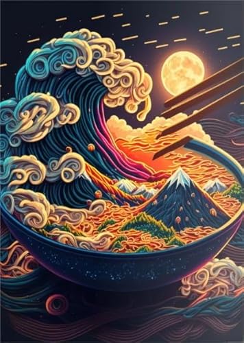 DMQBT 1000 Stück - Schwieriges Puzzle - Japanese Ramenss Oil Painting - Personalisiertes Herausforderungs Spielzeug Für Erwachsene - Familienspaß Herausforderungs Spielzeug - DX457ZW von DMQBT