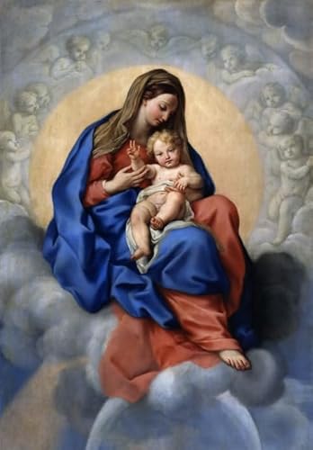 DMQBT 1000 Stück - Schwieriges Puzzle - The Madonnas Oil Painting - Stressabbau Spiel Für Erwachsene Kunst Bild - Familienspaß Herausforderungs Spielzeug - DX432ZW von DMQBT