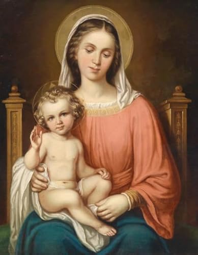 DMQBT 1000 Stück - Schwieriges Puzzle - The Madonnas Oil Painting - Stressabbau Spiel Für Erwachsene Kunst Bild - Familienspaß Herausforderungs Spielzeug - DX433ZW von DMQBT