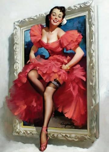 DMQBT 1000 Stück - Schwieriges Puzzle - World Warii Elvgren Classic Oil Painting - Stressabbau Spiel Für Erwachsene Kunst Bild - Familienspaß Herausforderungs Spielzeug - DX429ZW von DMQBT