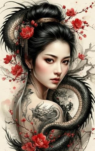 DMQBT 1500 Stück ，Bunt Unregelmäßig Puzzle,Tattoos Woman Abstract Poster,Puzzle-Spiel Zum Stressabbau Für Erwachsene, Kunstbild - Hy235Yz von DMQBT