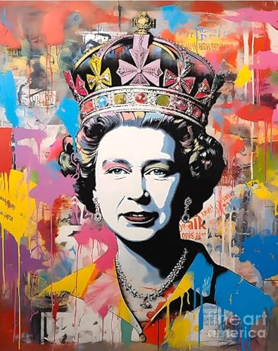DMQBT 1500 Stück Puzzle,Bunt Unregelmäßig Puzzle,Queenss Banksyss Street Art Graffiti ，Stressabbau-Spiel Für Erwachsene – Bild - Hy176Yz von DMQBT