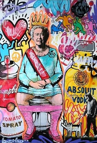 DMQBT 1500 Stück Puzzle,Bunt Unregelmäßig Puzzle,Queenss Banksyss Street Art Graffiti ，Stressabbau-Spiel Für Erwachsene – Bild - Hy178Yz von DMQBT