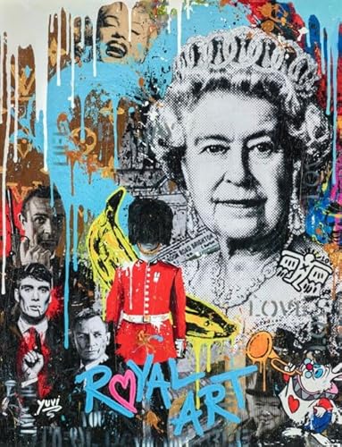 DMQBT 1500 Stück Puzzle,Bunt Unregelmäßig Puzzle,Queenss Banksyss Street Art Graffiti ，Stressabbau-Spiel Für Erwachsene – Bild - Hy179Yz von DMQBT
