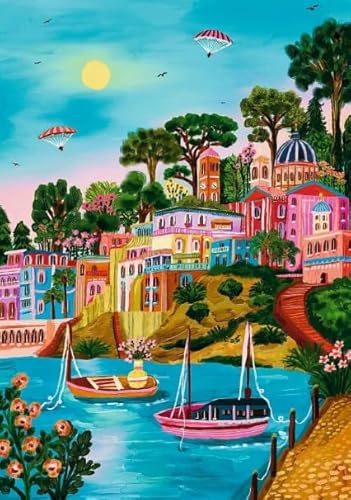 DMQBT 1500 Stück Puzzle - Poster - Gifts - Bunt Seaside Towns Painting - Für Spiele Zur Stressreduzierung Für Die Ganze Familie - Wand Kunst Dekoration - Xp219Qk von DMQBT