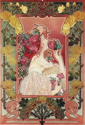 DMQBT Puzzle,1000 Pieces,Poster,Schwierige Rätsel,Illustrations by Alphonse.Mucha,Familienspaß-Heraus Forderungs Spielzeug,Spielzeug Zum Stressabbau Für Erwachsene Und Familien, Cx283Zw von DMQBT