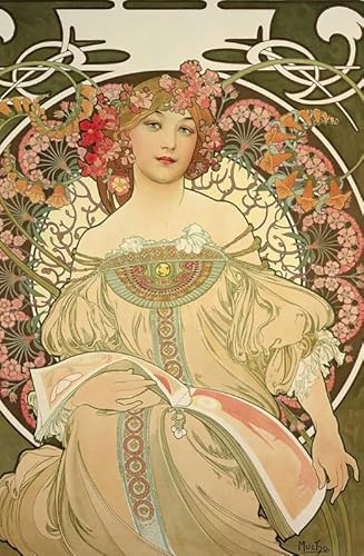 DMQBT Puzzle,1000 Pieces,Poster,Schwierige Rätsel,Illustrations by Alphonse.Mucha,Familienspaß-Heraus Forderungs Spielzeug,Spielzeug Zum Stressabbau Für Erwachsene Und Familien, Cx284Zw von DMQBT