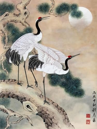 DMQBT Puzzle 1000 Stück - Irregular Kunst Puzzle - Cranes Painting - Lustiges Spielzeug Für Ältere Menschen - Familien-Lernspiel Zum Gedächtnis - Wall Decor - Za124Wk von DMQBT