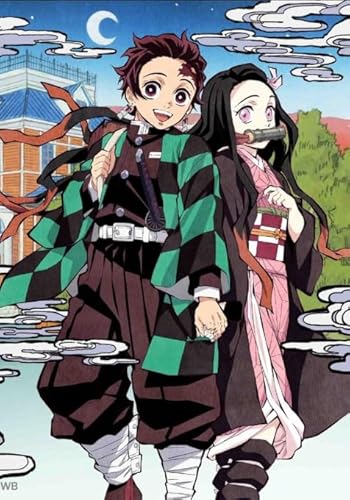 DMQBT Puzzle 1500 Stück - Bunt Puzzle - Bilder - Gifts - Classic Japanese Animes Demons Tanjirou - Lernspielzeug Für Kinder - Gedächtnis- Und Wahrnehmungs Spiele - Xp24Qk von DMQBT