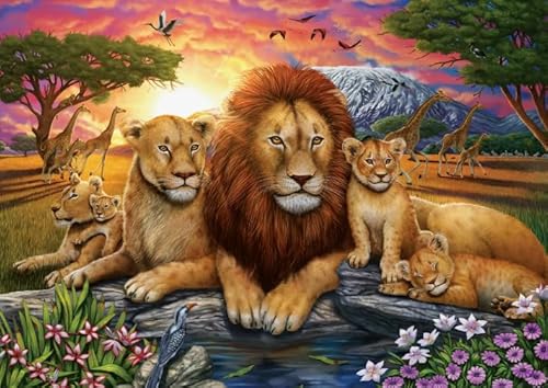 DMQBT Puzzle 1500 Stück - Difficult Puzzle - Lionss Abstract Oil Painting - for Personalisierte Herausforderungs-Spielzeuge Für Erwachsene - Hy221Yz von DMQBT