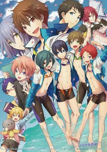 DMQBT Puzzle 1500 Stück - Irregular Puzzle - Japanese Animes Free!-Eternalss Summerss Poster - Stressabbau-Spiel Für Erwachsene, Kunstbild - Hz657Xa von DMQBT