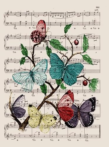 DMQBT Schwieriges 1000 Teile Puzzle - Buntes Unregelmäßiges Puzzle - Artistic Bild of Butterflys On Sheet Musics - Personalisiertes Herausforderungs Spielzeug Für Erwachsene - DX35ZW DMQBT Schwieriges 1000 Teile Puzzle - Buntes Unregelmäßiges Puzzle - Artistic Bild of Butterflys On Sheet Musics - Personalisiertes Herausforderungs Spielzeug Für Erwachsene - DX35ZW von DMQBT