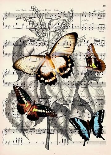 DMQBT Schwieriges 1000 Teile Puzzle - Buntes Unregelmäßiges Puzzle - Artistic Bild of Butterflys On Sheet Musics - Personalisiertes Herausforderungs Spielzeug Für Erwachsene - DX39ZW DMQBT Schwieriges 1000 Teile Puzzle - Buntes Unregelmäßiges Puzzle - Artistic Bild of Butterflys On Sheet Musics - Personalisiertes Herausforderungs Spielzeug Für Erwachsene - DX39ZW von DMQBT