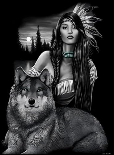 DMQBT Schwieriges Puzzle ，1000 Teile Puzzle ， Girlss and Wolfs Art Bilder ，Personalisiertes Herausforderungs Spielzeug Für Erwachsene - DX58ZW von DMQBT