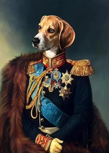 DMQBT Schwieriges Puzzle - 1000 Stück - Bild Dog In Suit Animal Print Hanging Cute Funny Retro Pet - Puzzlespielzeug Zum Stressabbau Für Erwachsene Und Familien - DX185ZW von DMQBT