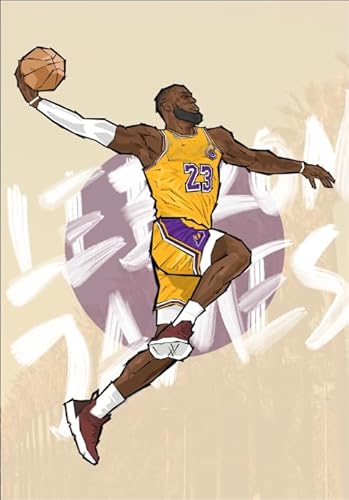 DMQBT Schwieriges Puzzle 1000 Teile - Bunt - Basketball Sports 23 Poster - Stressabbau Spiel Für Erwachsene Kunst Bild - Familienspaß Herausforderungs Spielzeug - DX291ZW von DMQBT
