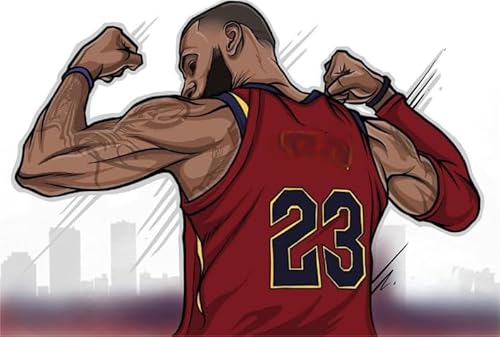 DMQBT Schwieriges Puzzle 1000 Teile - Bunt - Basketball Sports 23 Poster - Stressabbau Spiel Für Erwachsene Kunst Bild - Familienspaß Herausforderungs Spielzeug - DX294ZW von DMQBT