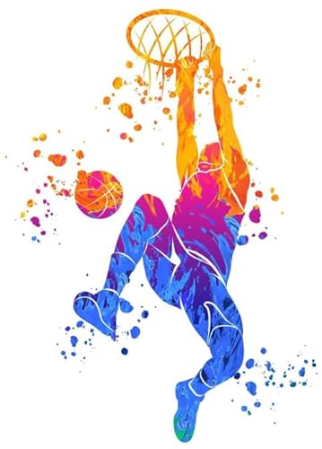 DMQBT Schwieriges Puzzle 1000 Teile - Bunt - Basketball Sports Poster - Stressabbau Spiel Für Erwachsene Kunst Bild - Familienspaß Herausforderungs Spielzeug - DX289ZW von DMQBT