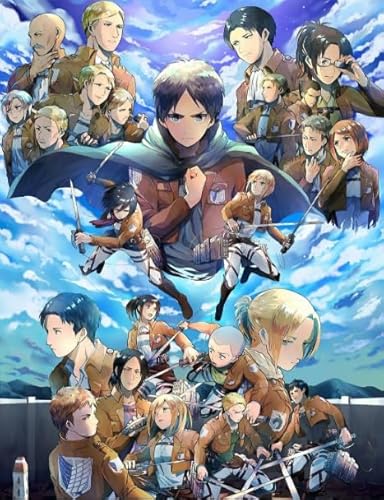 DMQBT Schwieriges Puzzle 1000 Teile - Bunt - Japanese Animes Attackss On Titanss Poster - Personalisiertes Puzzle Spielzeug Für Erwachsene - DX381ZW von DMQBT