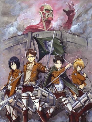 DMQBT Schwieriges Puzzle 1000 Teile - Bunt - Japanese Animes Attackss On Titanss Poster - Personalisiertes Puzzle Spielzeug Für Erwachsene - DX382ZW von DMQBT