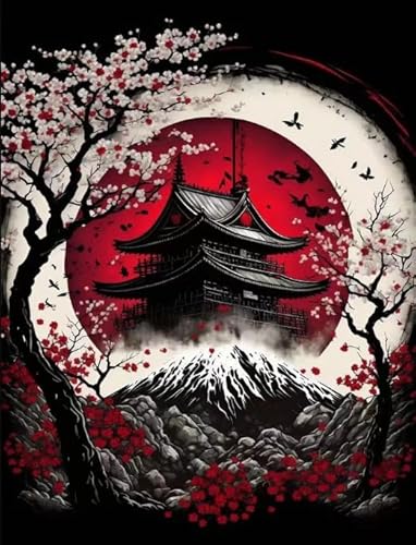 DMQBT Schwieriges Puzzle 1000 Teile - Bunt -Japanese Style Landscapes Painting Poster - Stressabbau Spiel Für Erwachsene Kunst Bild - DX285ZW von DMQBT