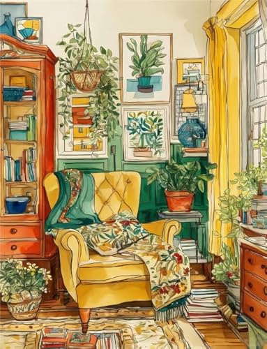 Illustrations of Houses - Für Erwachsene Puzzle Stressabbau Spiel Kunst Bild - Lernspielzeug Für Kinder - Puzzle 1000 Teile Dw41Sk von DMQBT