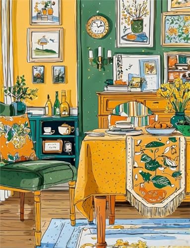 Illustrations of Houses - Für Erwachsene Puzzle Stressabbau Spiel Kunst Bild - Lernspielzeug Für Kinder - Puzzle 1000 Teile Dw43Sk von DMQBT