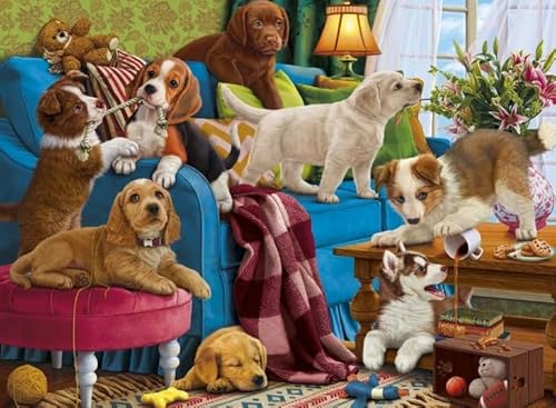 Puzzle 1000 Stück - Animal Dachshunds Dog Art Paintings - Elderly Gedächtnis Kognitions Spiels - Spiele Zum Stressabbau In Der Familie - Wand Kunst Dekoration Xw352Qk von DMQBT