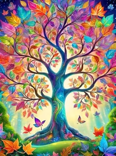 Puzzle 1000 Stücks,Buntes Treess Abstrakte Kunst Flower Painting,Elderly Gedächtnis Kognitions Spiel,Wand Kunst Dekor, Spiele Zum Stressabbau In Der Familie Xw104Qk von DMQBT