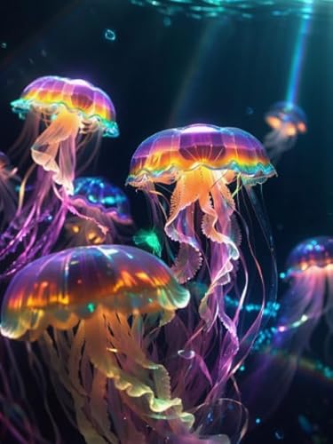 Puzzle 1000 Stücks,Sea Animals Jellyfishs Plakat Picture,Buntes Difficult Puzzle,Lernspielzeug Für Kinder,Spiele Zum Stressabbau In Der Familie Xw45Qk von DMQBT