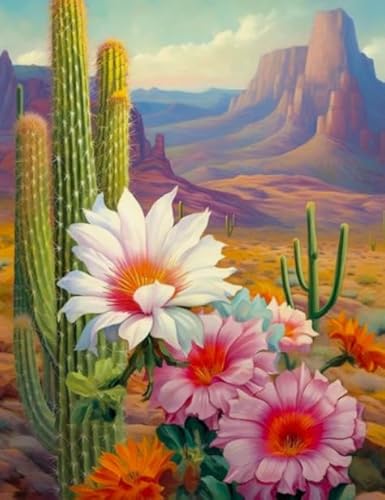 Puzzle 1000 Stücks - Cactis Landscape Flower Plakat - Buntes Difficult Puzzle - Spiele Zum Stressabbau In Der Familie - Elderly Gedächtnis Kognitions Spiels Xw293Qk von DMQBT