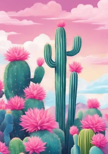 Puzzle 1000 Stücks - Cactis Landscape Flower Plakat - Buntes Difficult Puzzle - Spiele Zum Stressabbau In Der Familie - Elderly Gedächtnis Kognitions Spiels Xw294Qk von DMQBT