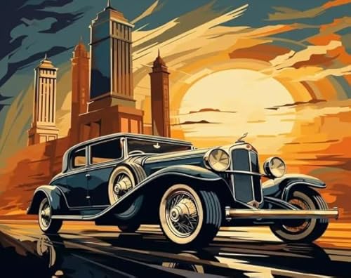 Puzzle 1000 Stücks - Retro Car Art Oil Painting Bilder - Elderly Gedächtnis Kognitions Spiels - Spiele Zum Stressabbau In Der Familie - Wand Kunst Dekoration Xw102Qk von DMQBT