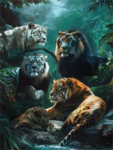 Puzzle 1000 Stücks - Tigerss Animals Plakats - Lernspielzeug Für Kinder - Adult Stress Relief Spiel Kunst Bild - Wand Kunst Dekoration Xw49Qk von DMQBT