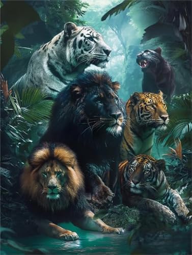 Puzzle 1000 Stücks - Tigerss Animals Plakats - Lernspielzeug Für Kinder - Adult Stress Relief Spiel Kunst Bild - Wand Kunst Dekoration Xw50Qk von DMQBT